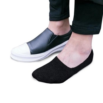 Men's Black Silicone Heel No-Show Socks JILL ANTONY