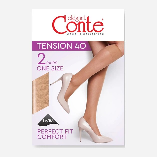 Bas élastiques beiges pour femme Conte - Style et confort