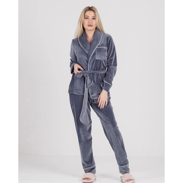 Conjunto de Pijamas SONTSVIT - Set de terciopelo gris