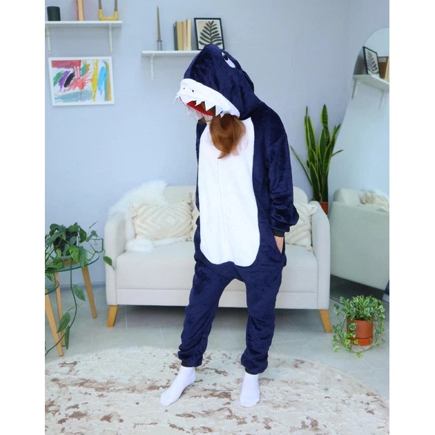 Adult Kigurumi — Dark Blue Megalodon Pajamas