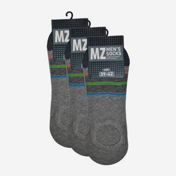 MZ Men's Ankle Socks Dark Grey 3 Pairs