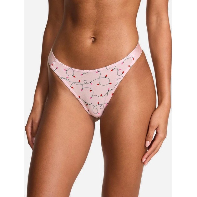 Женские хлопковые стринги Victoria's Secret розовые