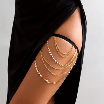 Leg Harness with Chains by Etosell — Golden Accent