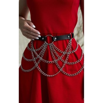 Needle Leather Harness — Women's Black Chain Detail