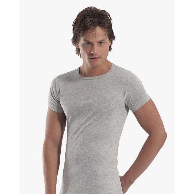 Camiseta de hombre Oztas gris de algodón y poliéster