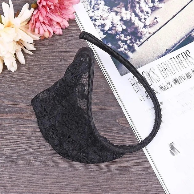 Herren Spitzenstring in Schwarz — Stil und Komfort