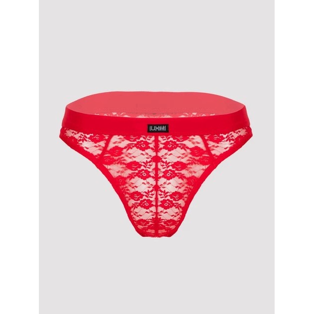 Tangas eróticos de encaje rojo Lovehoney para hombres