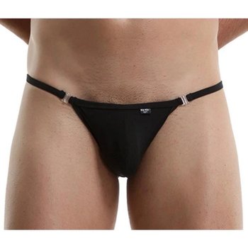 Men's Brazilian Briefs with Side Fasteners — Black for Comfortable Wear