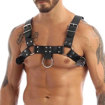 Men's Black Eco-Leather Harness — Stylish Accessory