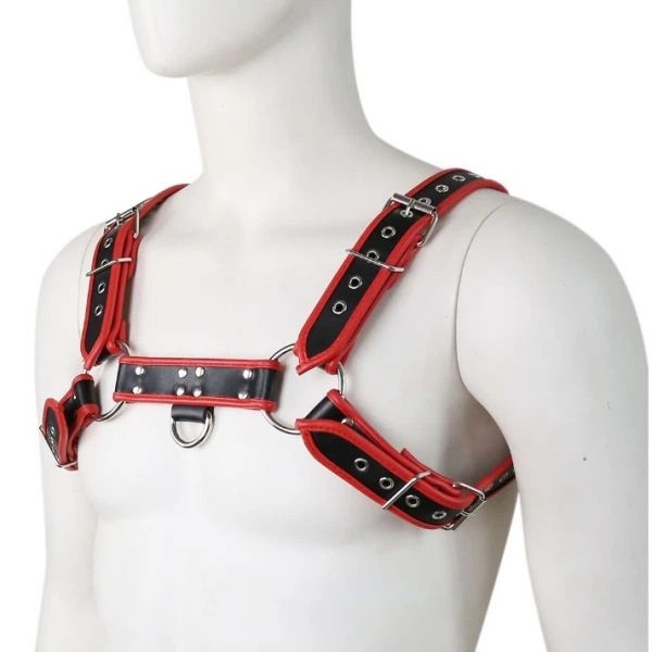 Portupé masculina H-Front en cuero negro — Estilo y comodidad