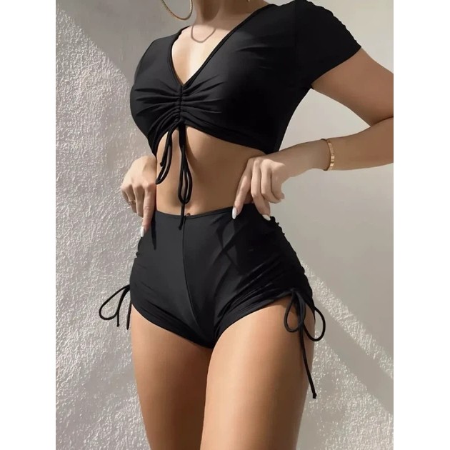 Maillot de bain deux pièces avec shorts Fuba noir