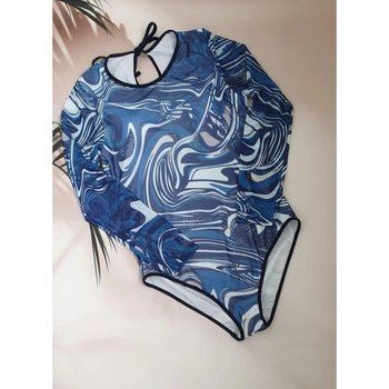 Women's Blue One-Piece Swimsuit with SPF-35 Protection