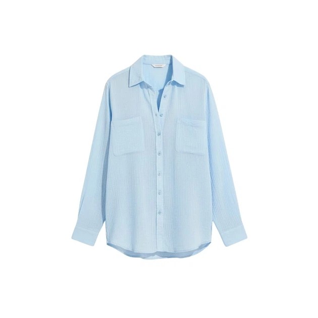 Camisa de playa azul para mujer Seafolly – estilo y comodidad