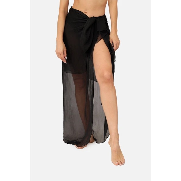 Damen Pareo in Schwarz aus Chiffon — Stylisches Strandaccessoire