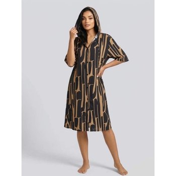 Z.Five Beach Tunic with Hood in Black-Brown — Comfortable Cover-Up
