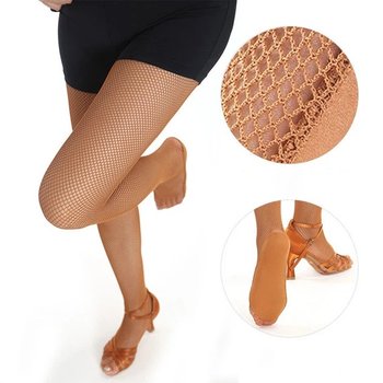 Professional Mesh Tights in Caramel Color for Ballroom Dancing