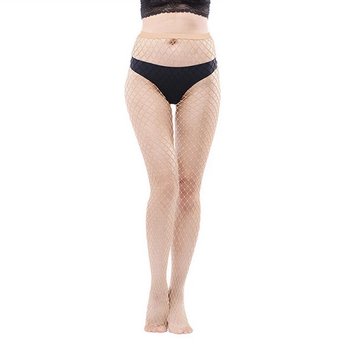 Beige Women's Fishnet Tights — Stylish Accent