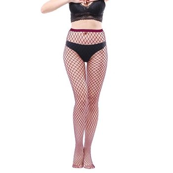 Women's Burgundy Fishnet Tights — Perfect for Comfortable Wear