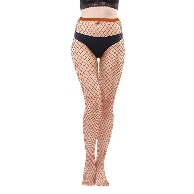 Collants en résille caramel pour femme - Style et confort
