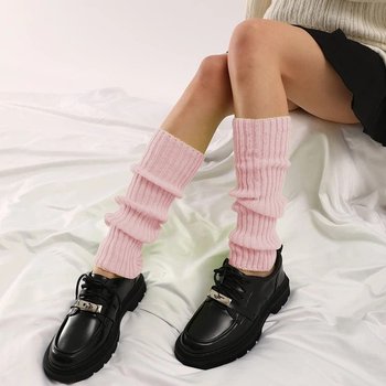 Knee-High Acrylic Leg Warmers in Rich Lavender Color