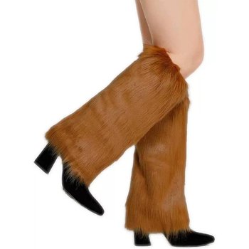 Fluffy Brown Leg Warmers — Cozy Winter Accessory