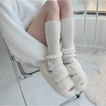 Warm Knitted Legwarmers in White — Comfort and Style