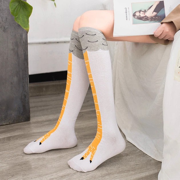 Chicken Leg Pattern Knee-High Socks — Cotton Comfort