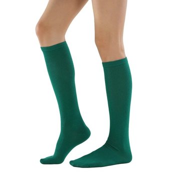 Medias altas de mujer en verde de algodón y poliéster