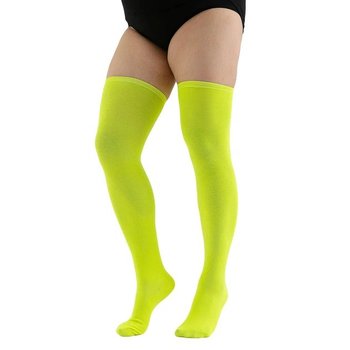 Plus Size Lemon Yellow Knee-High Socks — Stylish Comfort for Women
