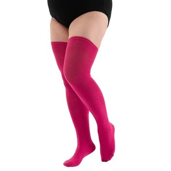 Plus Size Women's Knee-High Socks in Raspberry — Comfort and Style