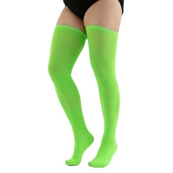 Women's Plus Size Knee-High Cotton Socks in Lime Green