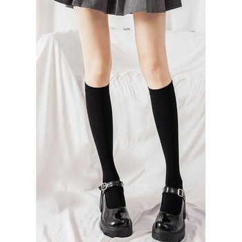 Women's Black Nylon Knee-Highs — Style and Comfort
