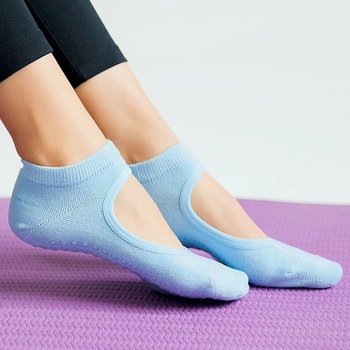 Classic Non-Slip Yoga Socks in Blue