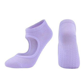 Non-Slip Yoga Socks in Lavender — Comfort and Stability