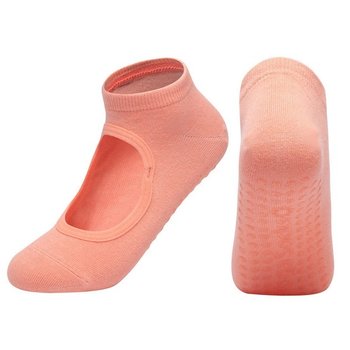 Non-Slip Yoga Socks in Peach — Comfort and Style