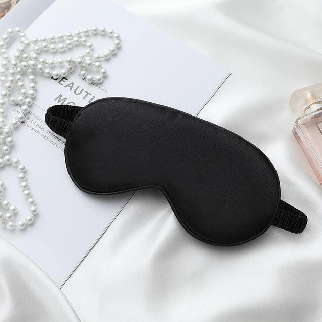 Silk Sleep Mask in Black Color — Comfortable Rest