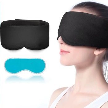 Supretto Black Sleep Mask with Cooling Gel Insert