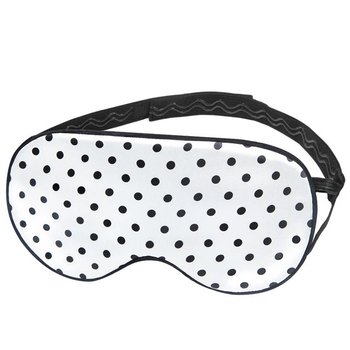 Silk Sleep Mask — Comfortable Sleep in White/Black Polka Dot