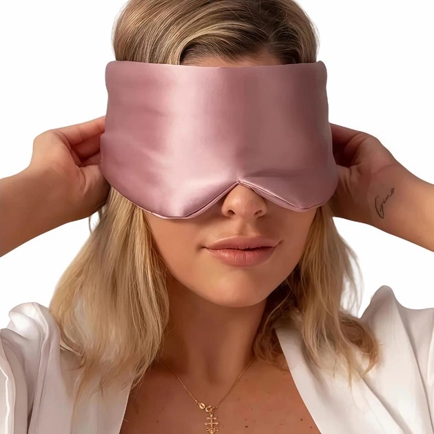 Silk Sleep Mask in Pink — Comfortable Sleep Experience