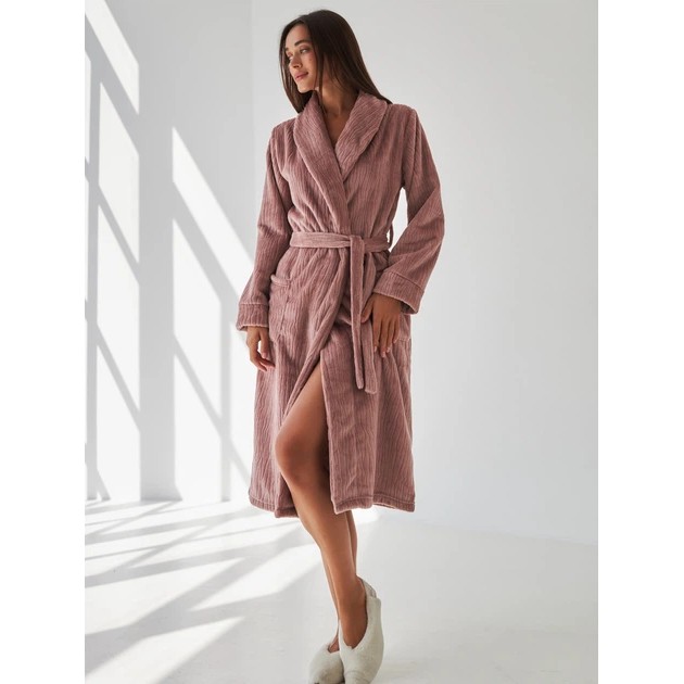Peignoir femme en velours – Rose foncé et chaleureux