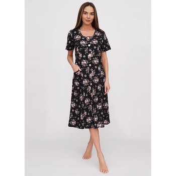 Women's Summer Bathrobe by Trikimir in Black Cotton
