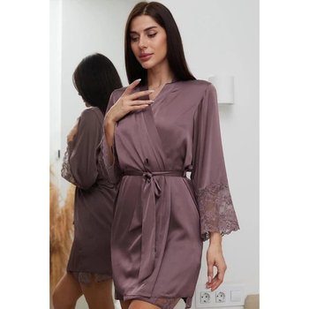 Women's Silk Satin Robe in Mocha — Stylish Comfort for Home
