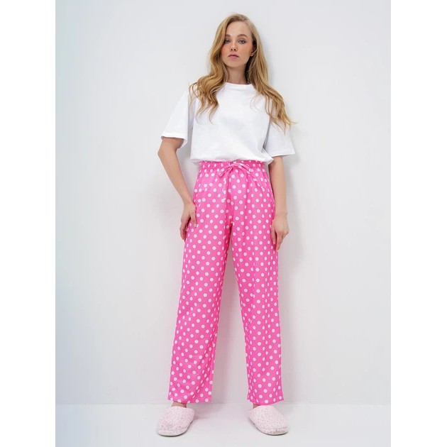 Damen-Pyjama-Set - Rosa Polyester und Baumwolle