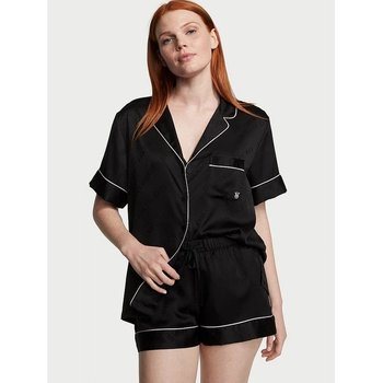 Victoria's Secret Satin Short Pajama Set in Black — Elegant Comfort