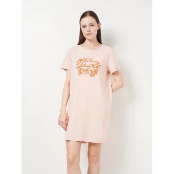 Women's Cotton Nightgown ROZA — Peach Comfort for Sleep
