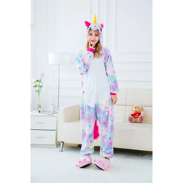 Pajama Kigurumi Licorne Étoilée en Velours Doux