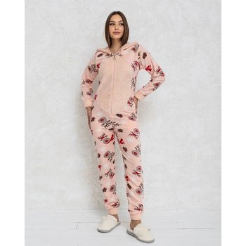 Women's Kigurumi Pajama by Mimi in Rich Pink with Reindeer