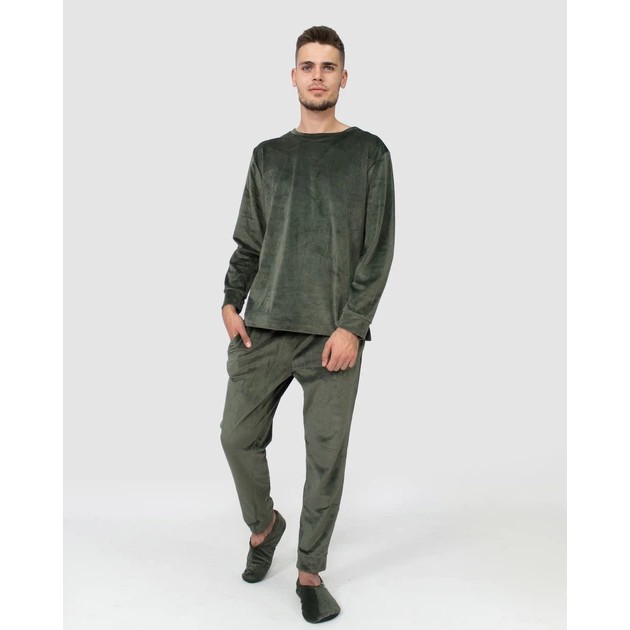 Pijama de terciopelo para hombre en color caqui – Maybel