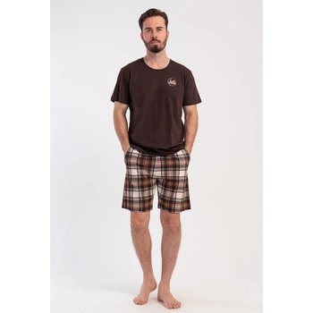 Men's Cotton Loungewear Set by Vienetta in Brown