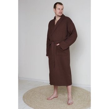 Men's Brown Waffle Bathrobe Made of Cotton
